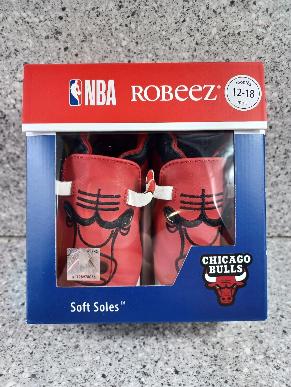 Chicago Bulls Red Leather Baby Bootie - ROBEEZ Infant Soft Sole Shoes